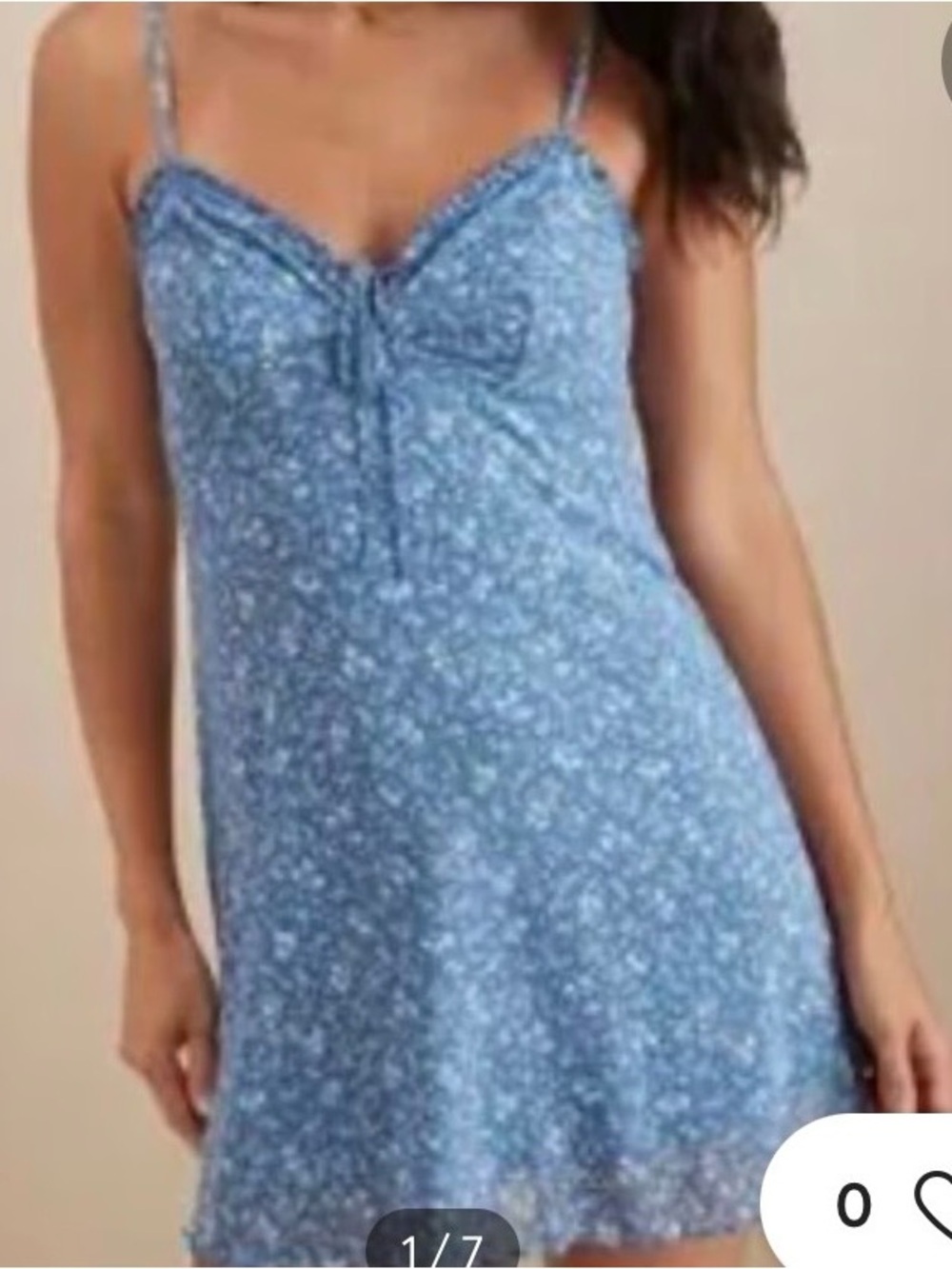 American Eagle Outfitters Blue Floral Slip Chemise - Practical Magic 90s Vibe